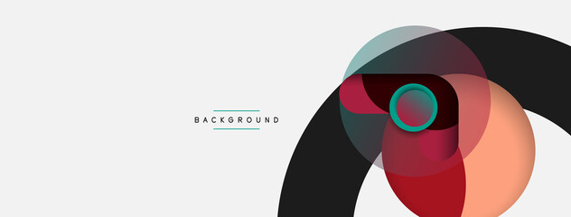 Vector round shapes circles minimal geometric background. Vector illustration for wallpaper banner background or landing page