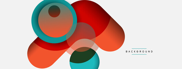 Vector round shapes circles minimal geometric background. Vector illustration for wallpaper banner background or landing page