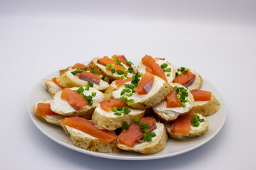 Sandwich with cream cheese and salmon