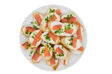 Sandwich with cream cheese and salmon