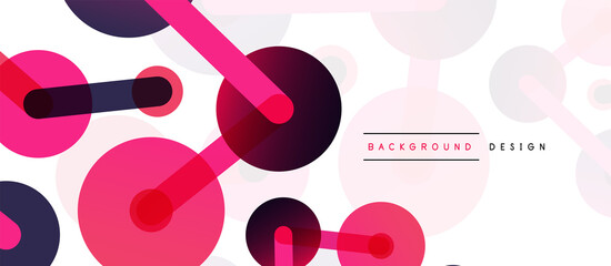 Abstract background. Round dots connected by lines. Trendy techno business template for wallpaper, banner, background or landing
