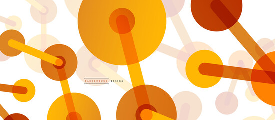 Abstract background. Round dots connected by lines. Trendy techno business template for wallpaper, banner, background or landing