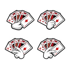Hand holding diamonds card suit design illustration vector eps format , suitable for your design needs, logo, illustration, animation, etc.