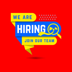 we are hiring banner template design vector