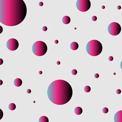 Abstract circles vibrant color pattern isolated on white background.