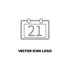 Flat calendar Icon. Calendar on the wall. Vector illustration.