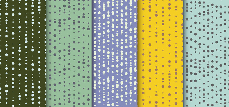 Set of dotted pattern on pastels color background