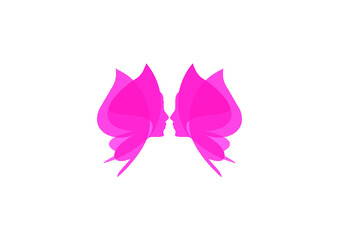 Obraz na płótnie Canvas Butterfly Face Beauty Logo
