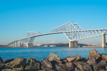 富士山と東京ゲートブリッジ