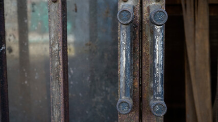 Art abstract old Doorknob background image , selected focus