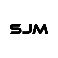 SJM letter logo design with white background in illustrator, vector logo modern alphabet font overlap style. calligraphy designs for logo, Poster, Invitation, etc.