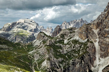 Fototapeta na wymiar Italian alps landscape in Tre cime Lavaredo dolomite national park