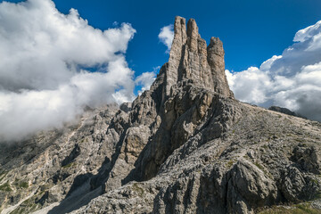 Fototapeta premium Torri del vajolet in Catinaccio Italian dolomite alps, Trentino