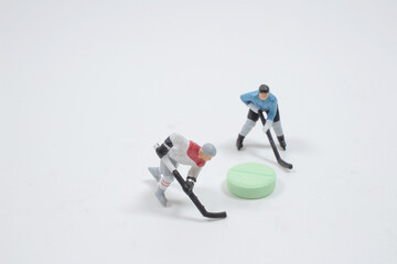 a puck during the game,  Professional Player Shooting