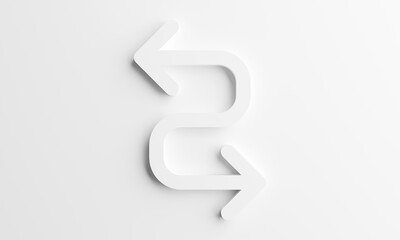Moving arrow icon with letter S.3d illustration
