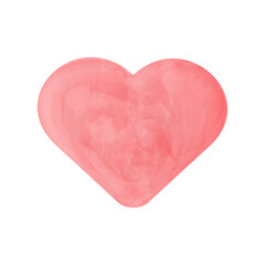 Watercolor Heart on a white background. Cute Heart for your design for Valentine's Day. Vector illustration.
