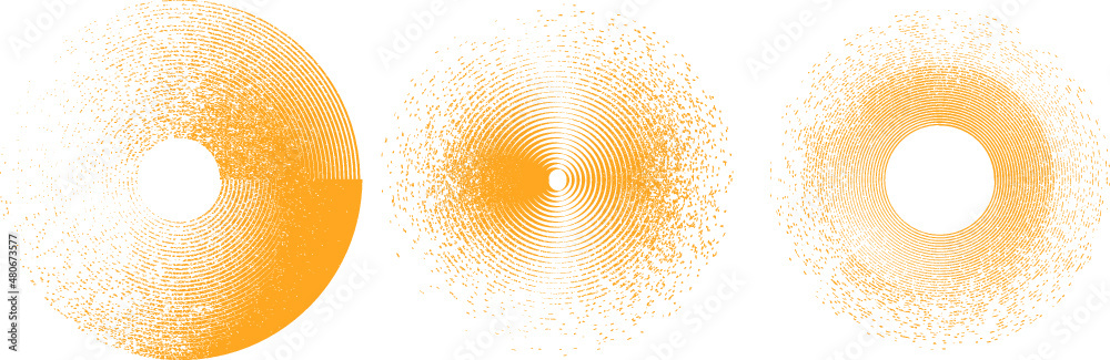 Wall mural grunge lines in circle form . spiral vector illustration .textured round logo . design element . abs