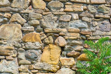 beautiful texture powerful wall of yellow stone