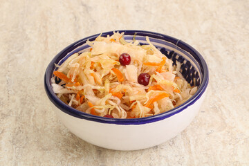 Fermented cabbage - sauerkraut in the bowl