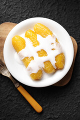 Thai caramelized banana with coconut milk