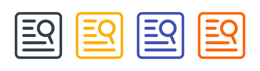 Audit document icon set.