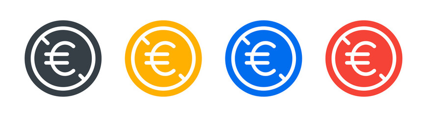 No euro icon. Euro forbidden icon sign. Ban euro currency vector.