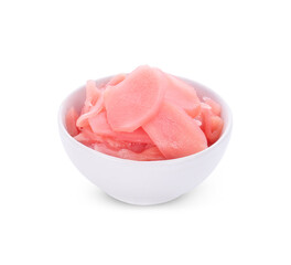 pickled ginger isolated on white background