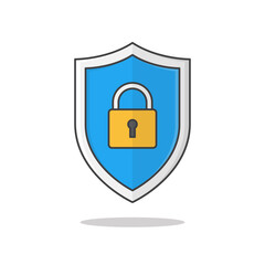 Security Shield Vector Icon Illustration. Shield Protection Flat Icon