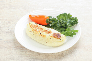 Roasted traditional cheese haloumi