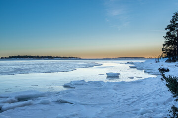 frozen sea in winter