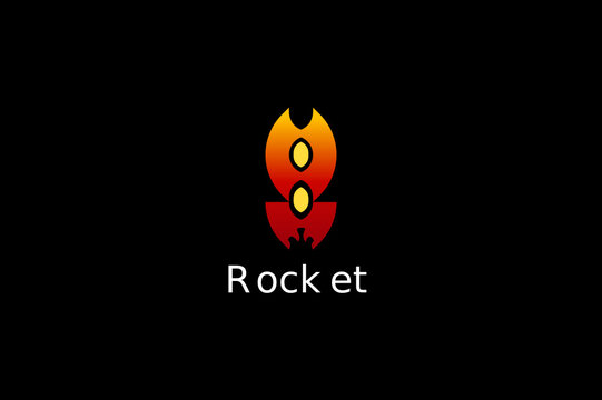 abstract  fire  rocket simple logo