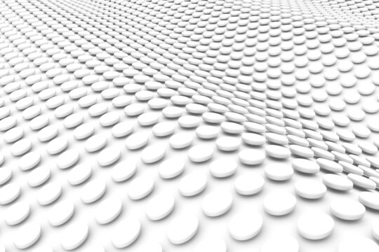 Black and white waves cylinders abstract background 3D render illustration