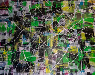 Abstract art with splashes of multicolor paint, as a fun, creative & inspirational background texture 