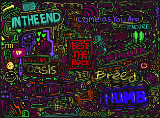 Hand Drawn doodle Vivid colors seamless.pattern for textile,fashion clothes,wrapping paper,backgrounds