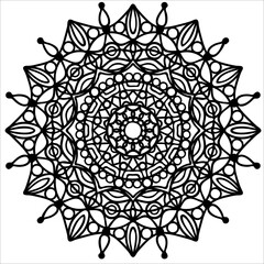 Circular pattern with creative elements. Beautiful mandala