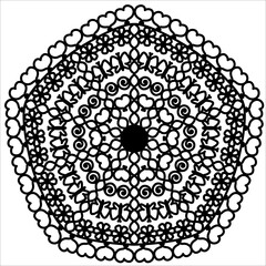 Doodle mandala for decoration, coloring and cutting
