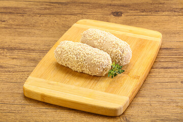Raw chicken cutlet for roast
