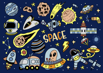 space and cosmos illustration Vector for banner