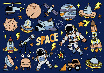 space and cosmos illustration Vector for banner