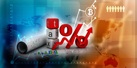 3d rendering Stock market online business concept. business Graph 