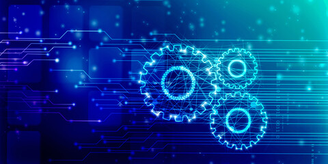 2d illustration abstract gear Network