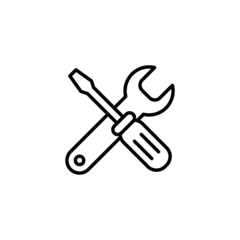 Repair tools icon. tool sign and symbol. setting icon. Wrench and screwdriver. Service