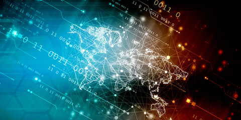 2d illustration world map abstract background
