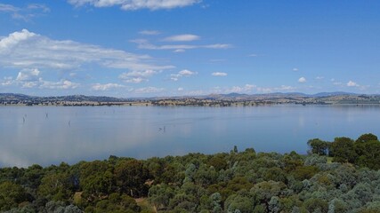 Obraz premium Table Top Reserve Located in Table Top, this reserve has Lake Hume water frontage, Albury, New South Wales, Australia.