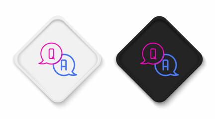 Line Speech bubbles with Question and Answer icon isolated on white background. Q and A symbol. FAQ sign. Chat speech bubble and chart. Colorful outline concept. Vector
