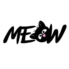 cat illustration. stylish t-shirt and apparel trendy design with Black and white cute cat. typography, print, vector illustration.