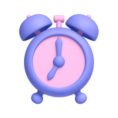 Cartoon alarm clock isolated on white background. Clipping path included