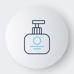 Obraz premium Line Tube of hand cream icon isolated on white background. Colorful outline concept. Vector