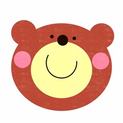 smiley face on a white teddy bear 