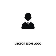 black colour business man icon vector